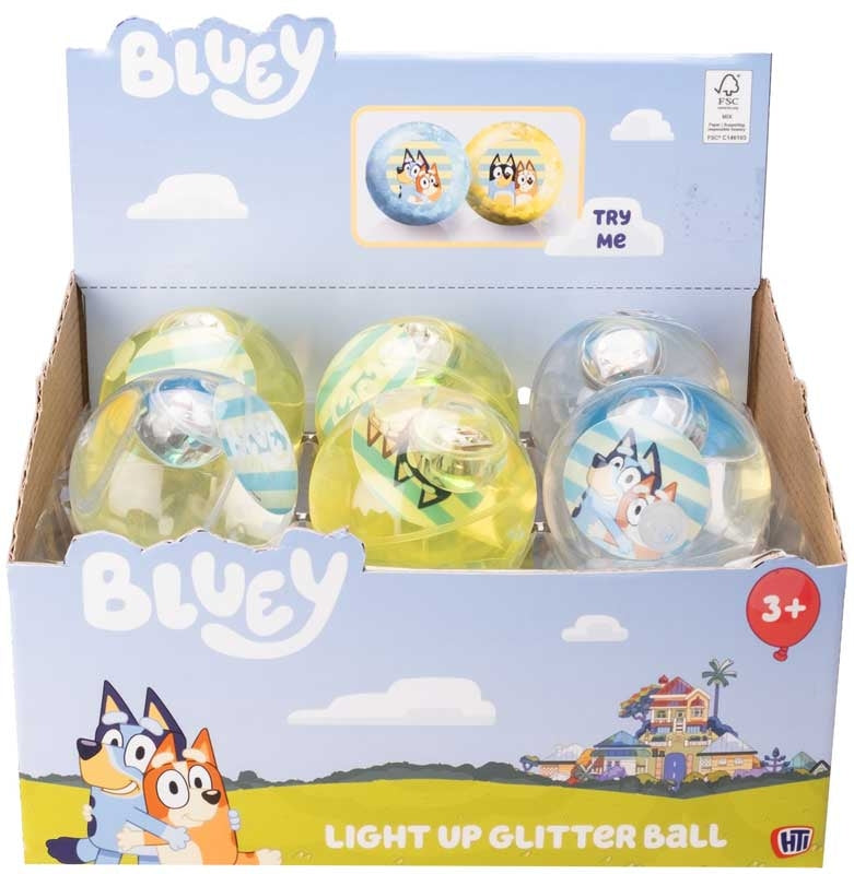 BLUEY LIGHT UP GLITTER BALL ASSORTED    ONE  ONLY
