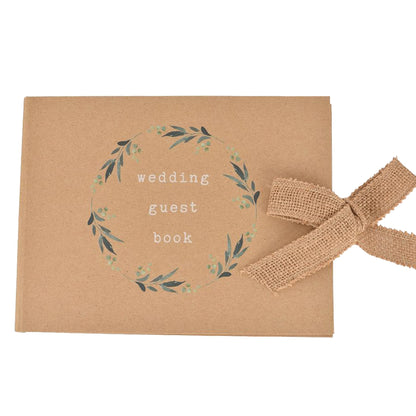 Widdop and Co Wedding Floral Guest Book with Hessian Ribbon Tie