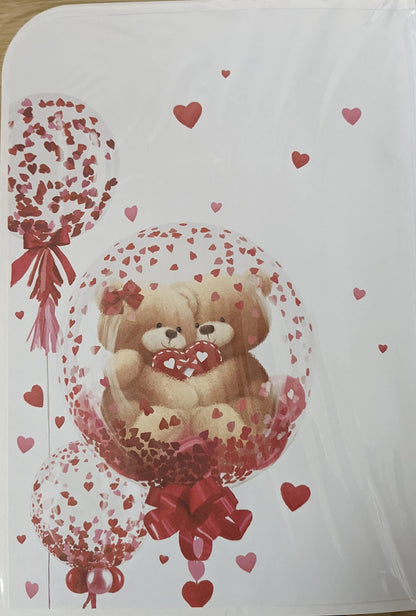 Fiancée Valentines Day Card Art Deco Couple Premium Large Card 7x10 Inch
