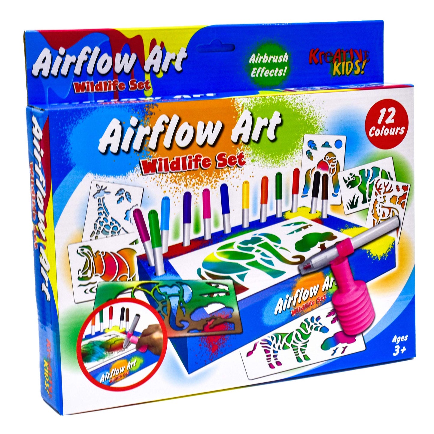 Kreative Kids Wildlife Air Flow Pens Playset In Hanging Box