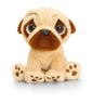 Keel Toys KEELTOYS-Plush Animotsu Pugsley Pug 14 cm-SD0588, SD0588, Beige, Brown