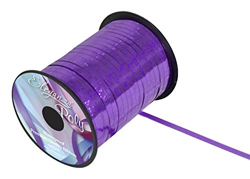 Eleganza Poly Curling Ribbon, Polyester, Holographic Purple, 5 mm x 250 yd