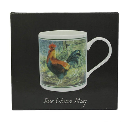 Rooster Fine Art Watercolour Fine China Mug