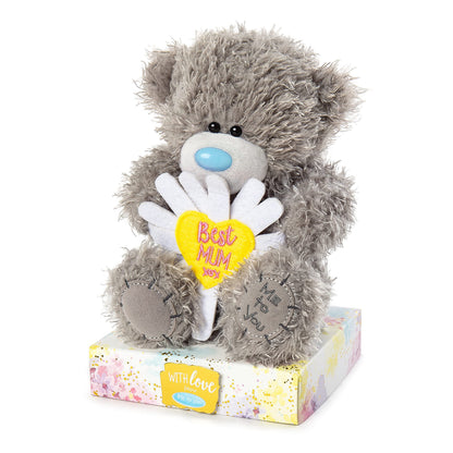 Me to You Tatty Teddy with 'Best Mum' Flower - Official Collection,Blue,gold,grey,pink