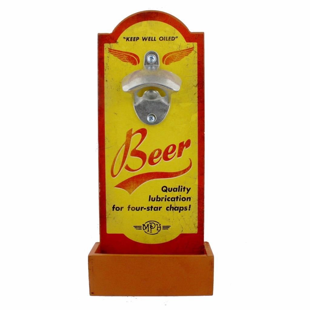 "Keep well oiled" retro wall mounted beer bottle opener