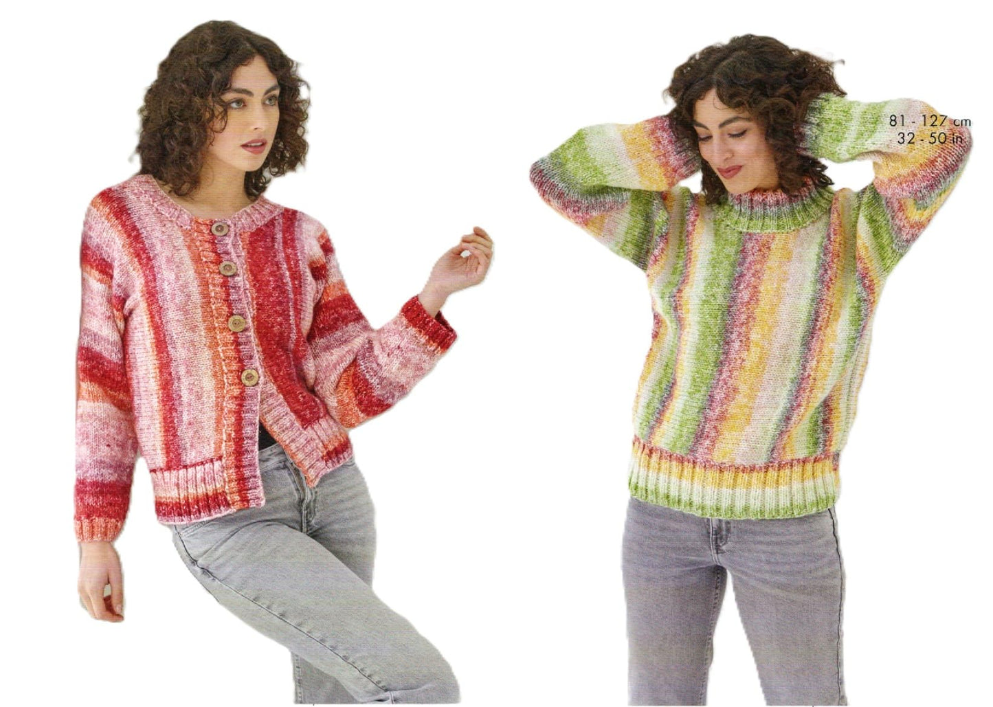 King Cole Chunky Knitting Pattern Pamphlet - 6204 Ladies Sweater & Jacket (32-50ins) 2 Designs