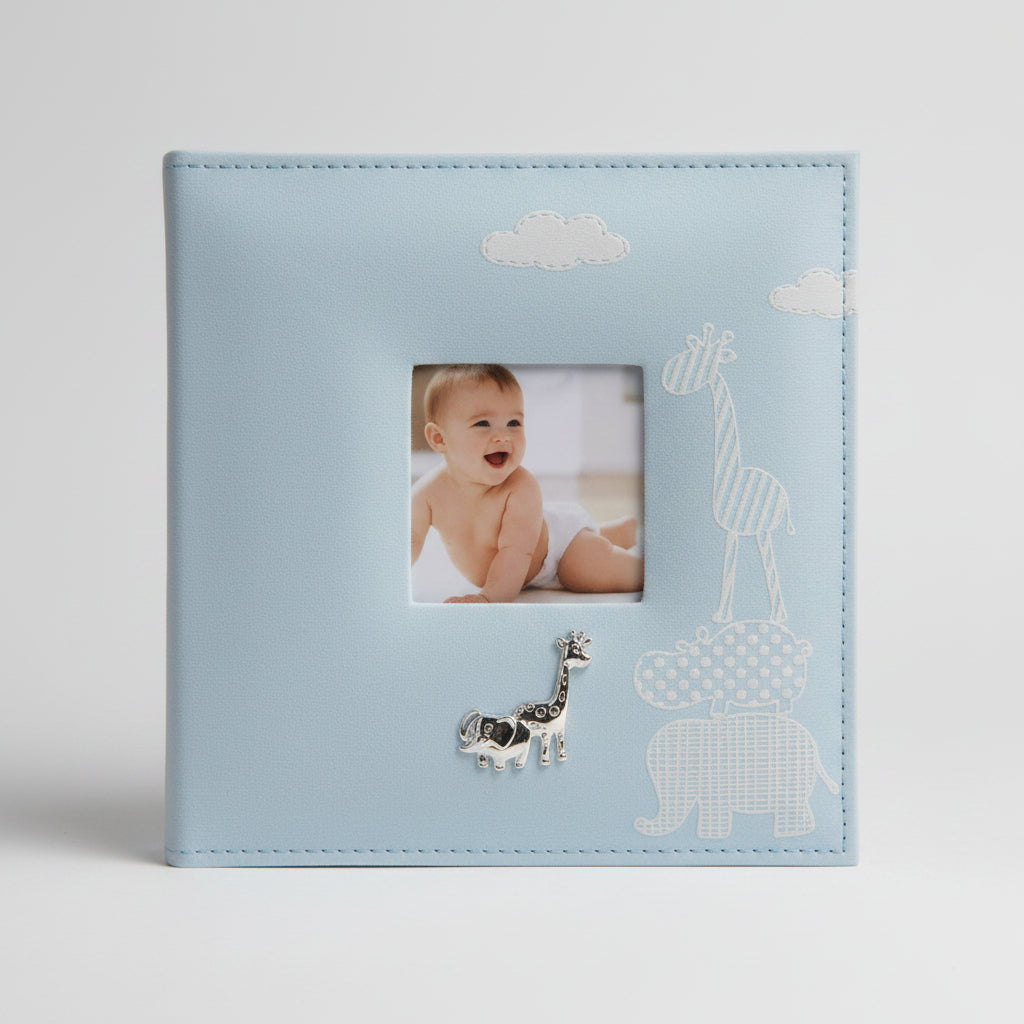 baby boy photo album blue 40 pages double sidded