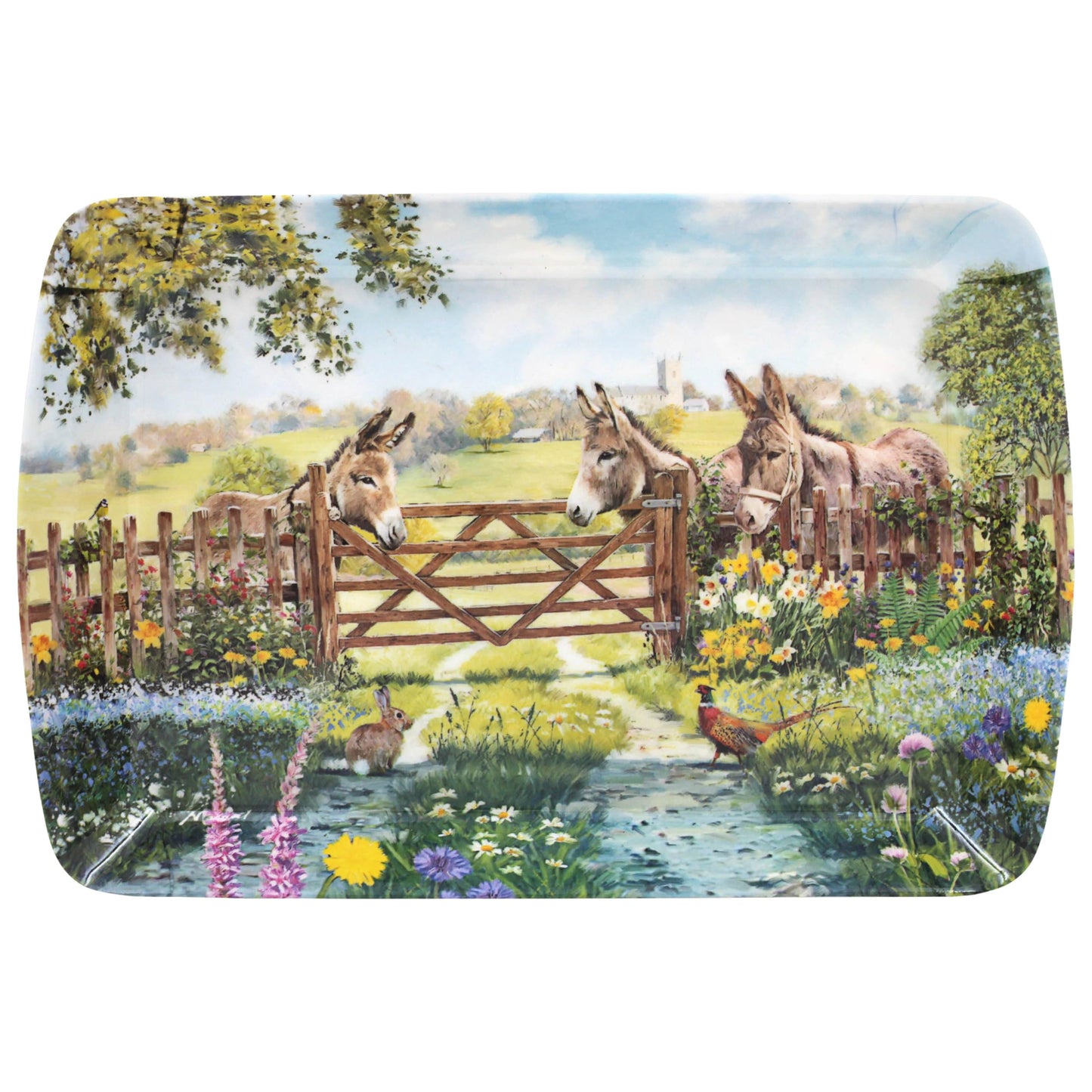 The Leonardo Collection Donkey Tray Small Macneil Studios For Kitchen & Home | Non Slip Serving Tray For Food | Serving Platter For Lunch & Dinner | Plastic Trays For Tea & Serving Dishes