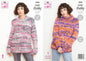 King Cole 5836 Knitting Pattern Womens Round Neck and Polo Sweaters in Big Value Super Chunky Tints, Multi, 32'' - 50''