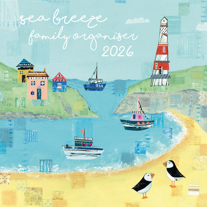 The Gifted Stationery Monthly Wall Calendar - By the Sea Family Organiser