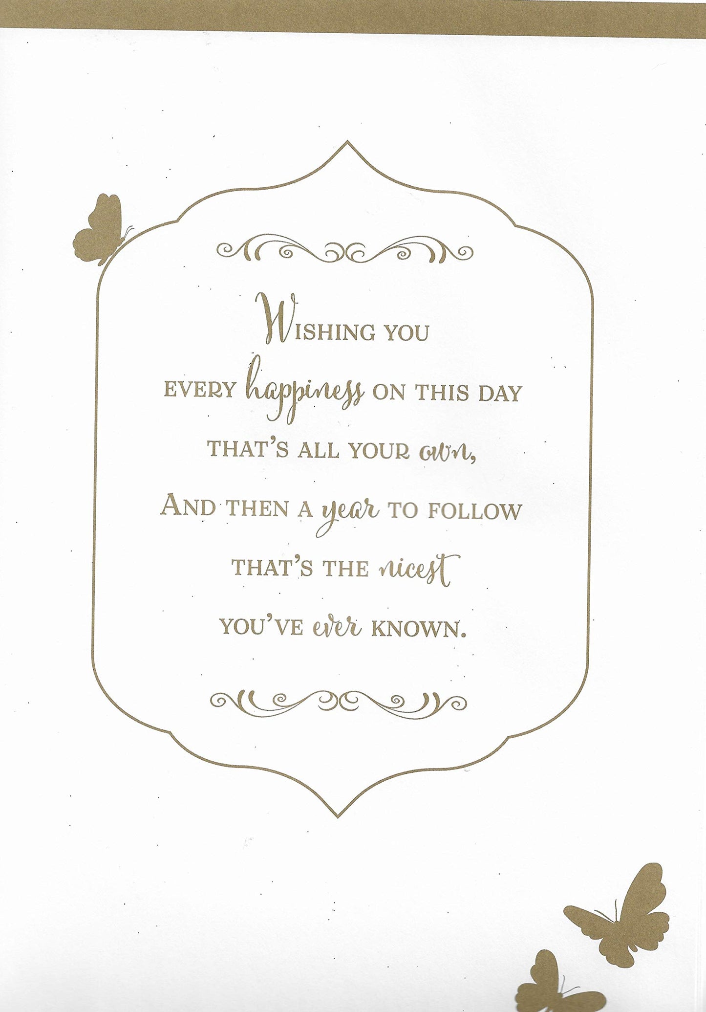 LARGE WONDERFUL MOTHER BIRTHDAY CARD***GOLDEN BUTTERFLY***7 X 11 INCHES***AG3