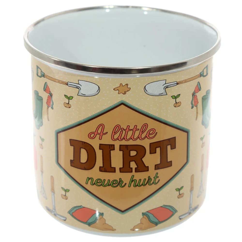 Lustige Emaillierte Tasse - A Little Dirt Never Hurt