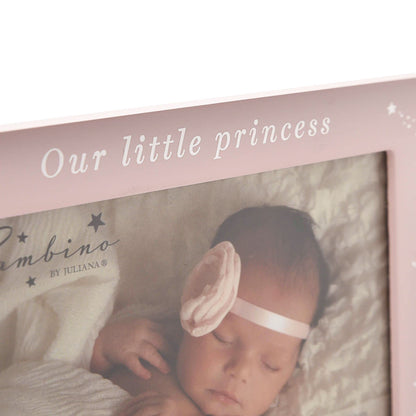 Baby 6" x 4" Photo Frame by Bambino Moon and Stars - Our Little Princess/Pink