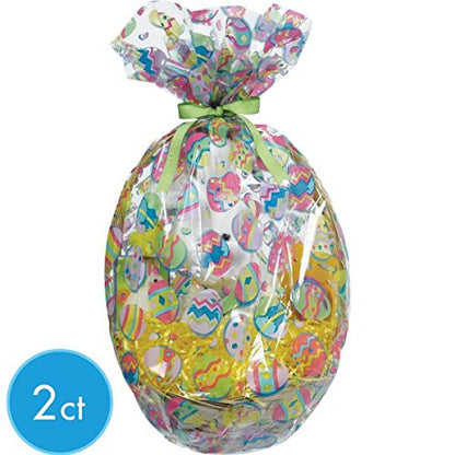 amscan 378055 Print Basket Bags, Multicolor, 2ct