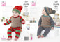 King Cole 5429 Knitting Pattern Baby Set Hats Sweaters Trousers in Cherished DK