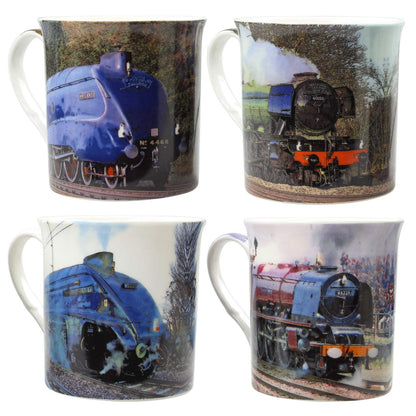 Lesser & Pavey Assorted Train Mugs, Multicoloured, Set of 4