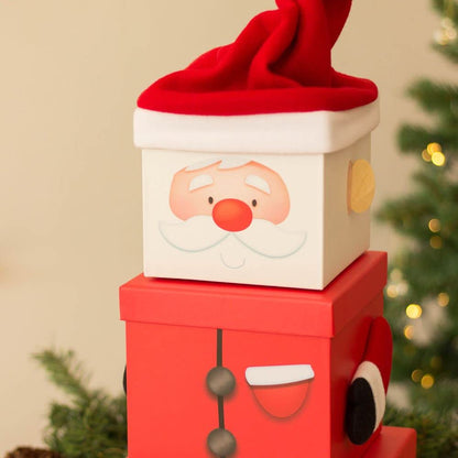 Santa Plush Christmas Large Stackable Gift Boxes - Pack of 3