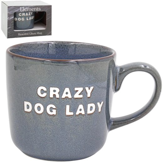 Lesser & Pavey Just Saying Crazy Dog Lady Mug Blue | Fun Dog Lover Coffee Mug | Large Tea & Coffee Cup | Everyday Bone China Drinkware