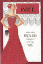 for My Gorgeous Wife Birthday Card***Art Deco**RED Glitter***9 X 6INCHES**1ST Class Post**AA8**
