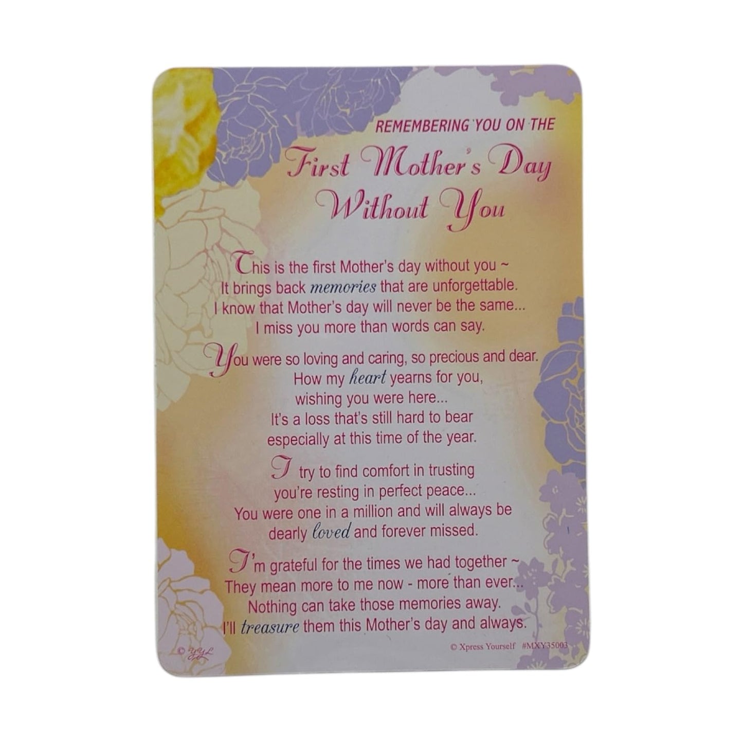 Loving Memory Mother's Day Graveside Memorial Card & Holder 5.75 x 4"- First Mother's Day 35003