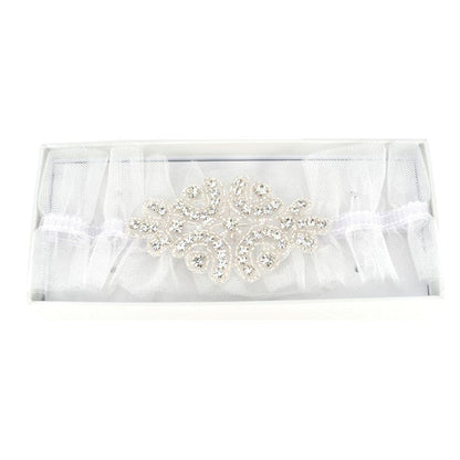 Amore Wedding Bridal Garter with Diamante Crystals in Gift Box