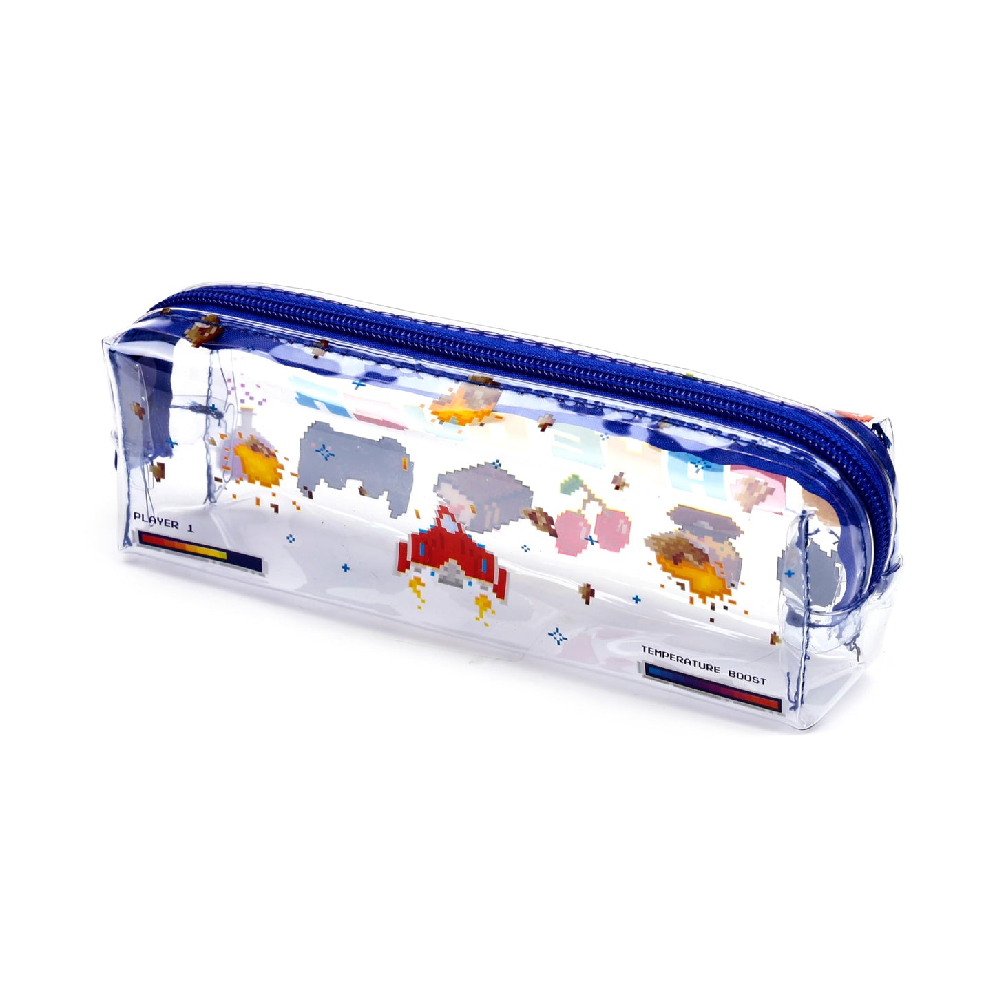 Puckator Game Over Clear Pencil Case - School Equipment Stuff - Pencil Cases - Large Capacity Preppy Pencil Case - Zipper Pouch - Office Essentials - Pencils Case Cute - Pencilcase - Pen Case
