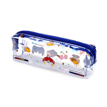 Puckator Game Over Clear Pencil Case - School Equipment Stuff - Pencil Cases - Large Capacity Preppy Pencil Case - Zipper Pouch - Office Essentials - Pencils Case Cute - Pencilcase - Pen Case