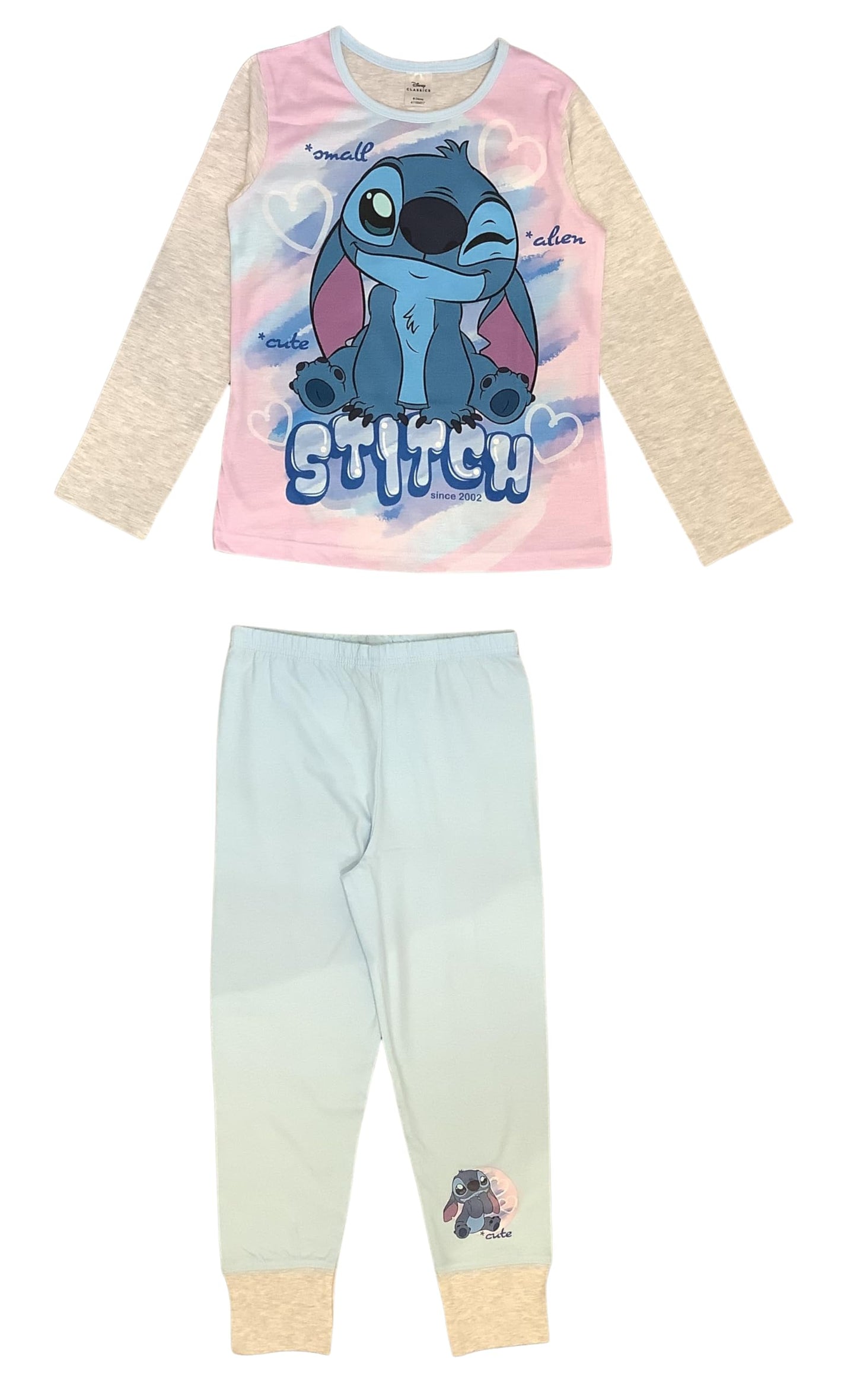 Disney Lilo & Stitch, Girls 2 Piece Pyjamas Set Featuring Stitch, Multicoloured, Age 5-12 Years
