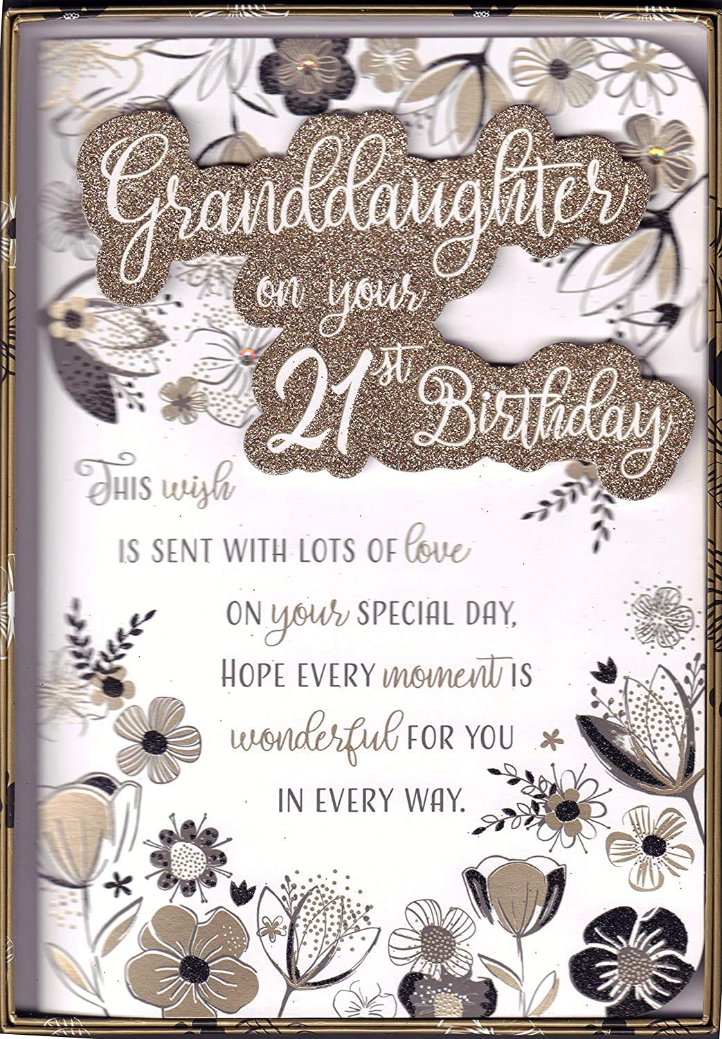 Granddaughter 21st Boxed Birthday Card -