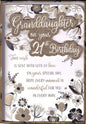 Granddaughter 21st Boxed Birthday Card -
