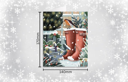Tom Smith Boxed Christmas Cards Pack - 15 Luxury Xmas Cards with Envelopes and Seals - Recycled Eco Friendly Christmas Card Set