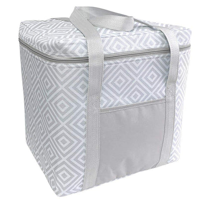 Geometric Sandwich Cooler Lunch Bag - Grey