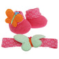 Baby Girls Butterfly/Flower Booties And Headband Set (Newborn) (Pink Butterfly)