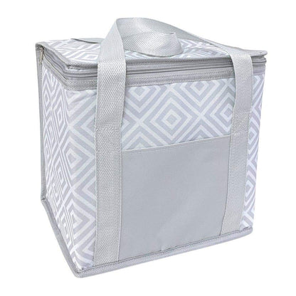 Geometric Sandwich Cooler Lunch Bag - Grey