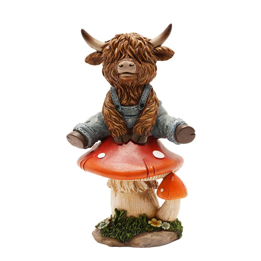 Country Living Highland Cow on Mushroom