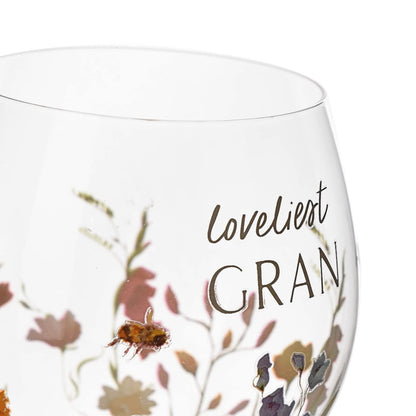The Cottage Garden Floral Gin Glass - Loveliest Gran