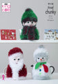 King Cole 9118 Knitting Pattern Christmas Tea Cosies in Tinsel Chunky and Dollymix DK