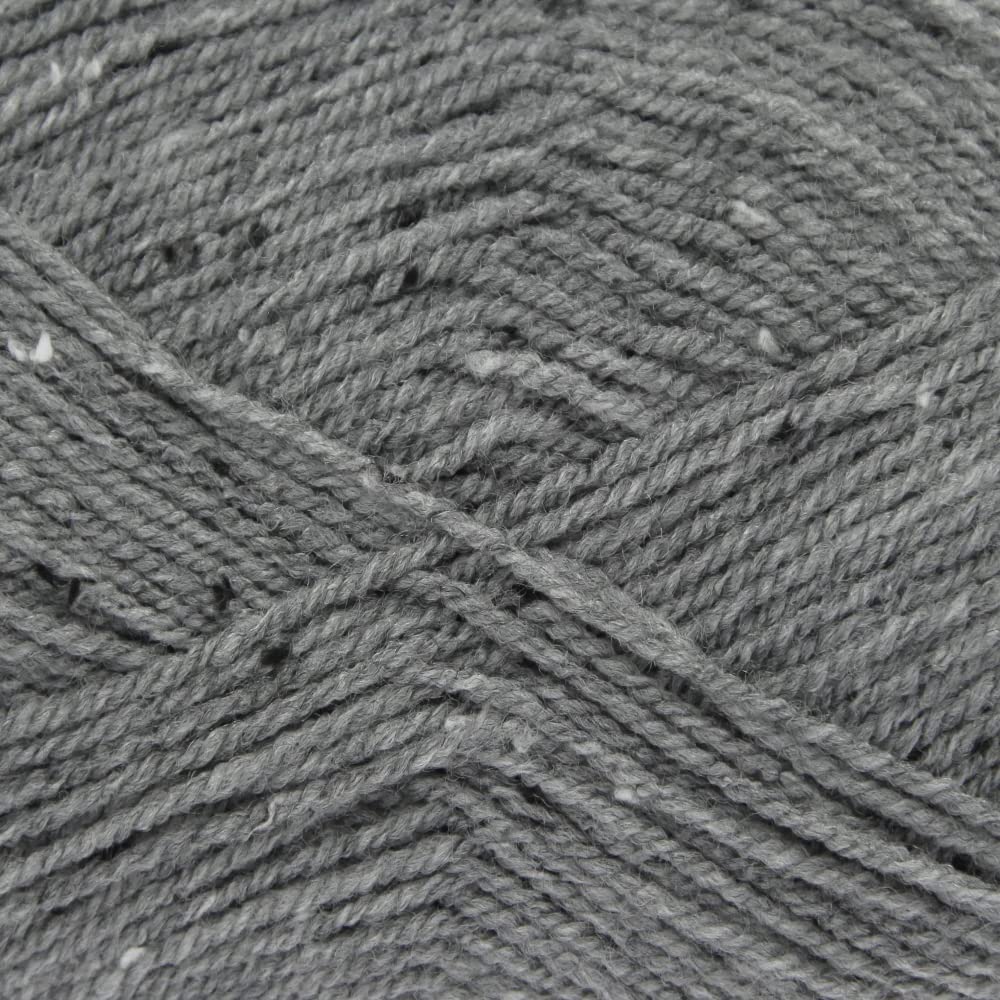 King Cole Big Value Tweed DK Yarn - 100g Ball - Premium Acrylic Wool for Knitting & Crochet - Double Knit (283 Graphite)