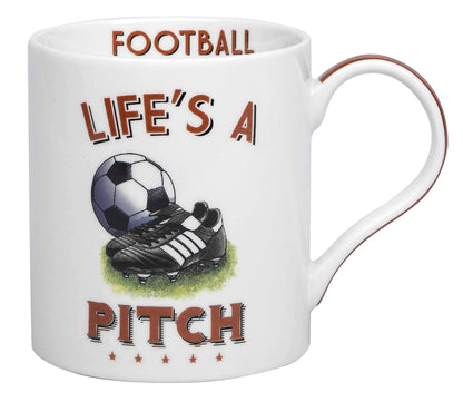 Lesser & Pavey Boxed Lifes a Pitch - Football Fine China Mug 13x9x10cm
