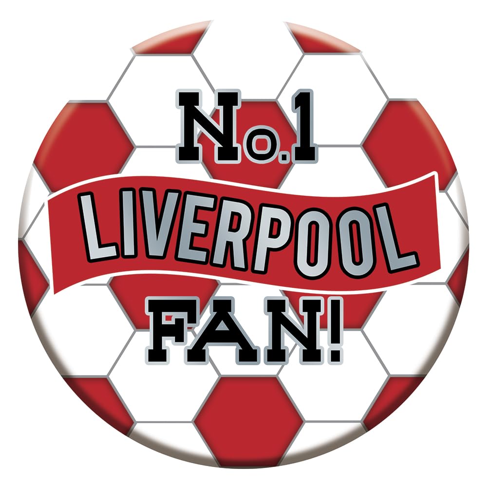 Express Yourself Football Themed Badge for No 1 Liverpool Fan – Red & White Football Design and Styling Liverpool Character.