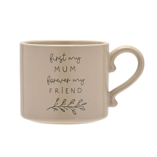Widdop Moments Stoneware Ceramic Mum Mug - Mum Forever Friend Mug - Fawn Colour - Coffee Mug Tea Hot Drinks - Approx 350ml - Gift for Mum Birthday Mother's Day Present