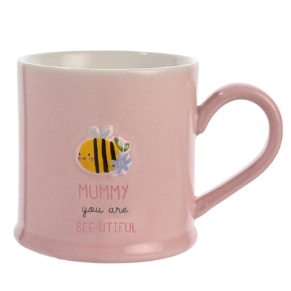 Celebrations - Love Life - 'Mummy You are Bee-Utiful' Mother's Day Ceramic Mug - Kitchen Gifting and Homeware for Tea, Coffee & Hot Drinks - 330ml / 11.15oz.