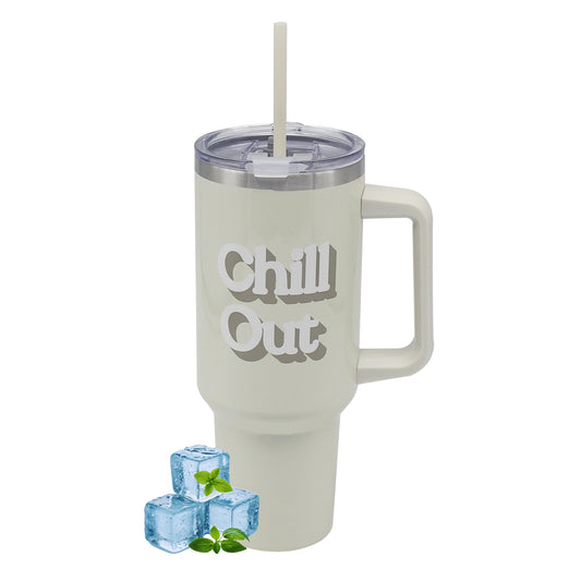 The Leonardo Collection Chill Out Double Walled Stainless Steel Drinks Cup 1200ml for Kitchen | Lovely Coffee Cup Set for Home & Office | Coffee & Tea Cups for Enjoying Hot Drinks