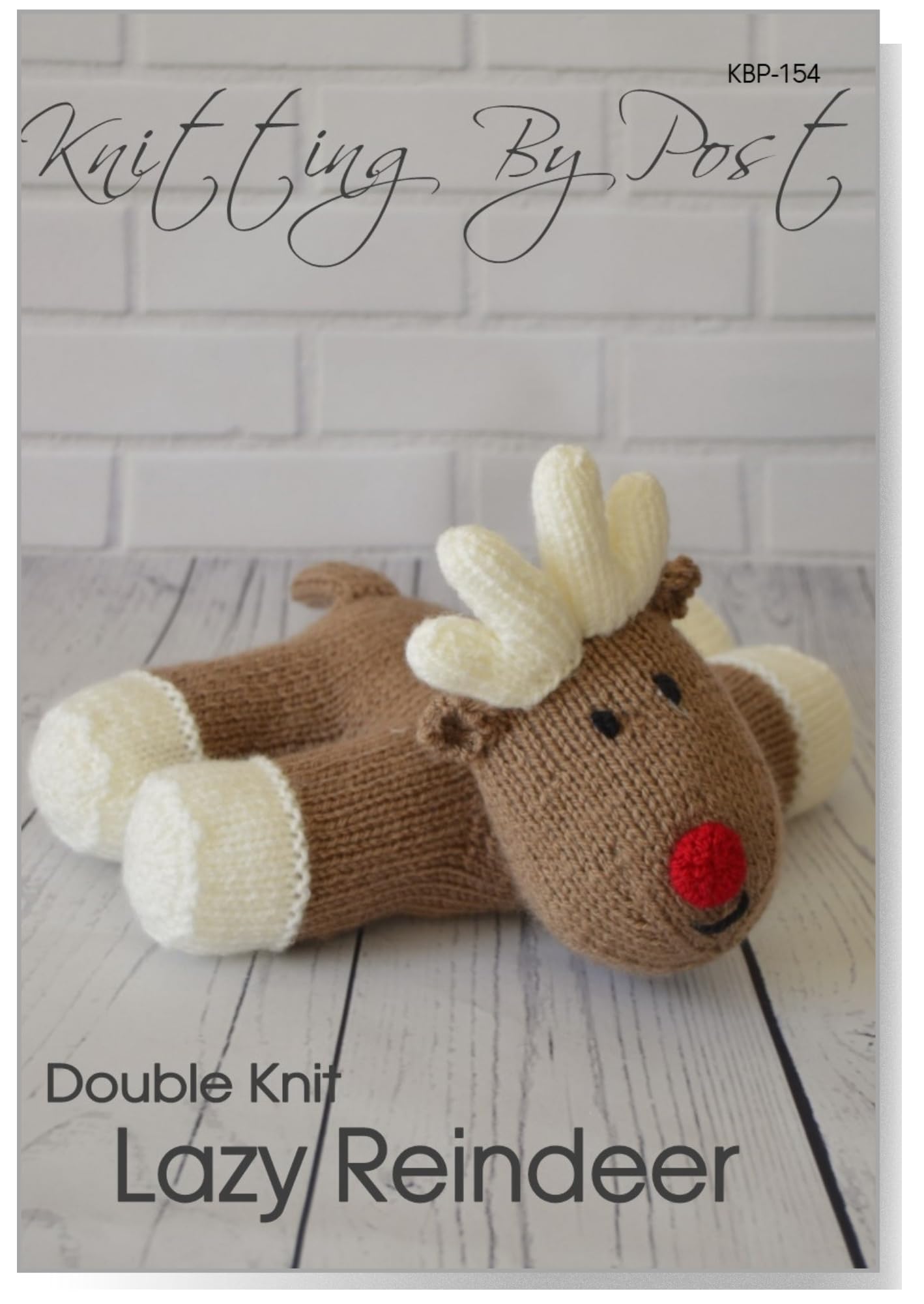 Knitting by Post Knitting Pattern Lazy Reindeer Soft Toy from