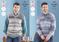 Knitting Pattern Mens V-Neck Jumper and Slipover in Fjord DK 5651 King Cole
