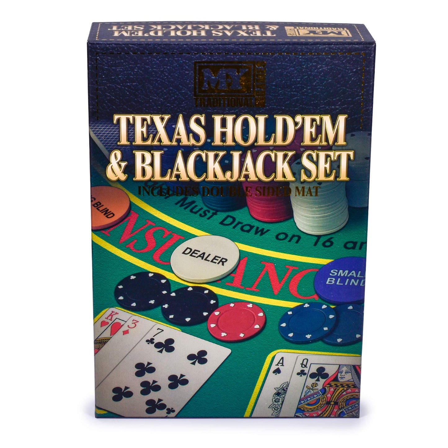 M.Y Texas Hold'em Poker & Blackjack Set - Includes Poker Chips Deck of Cards