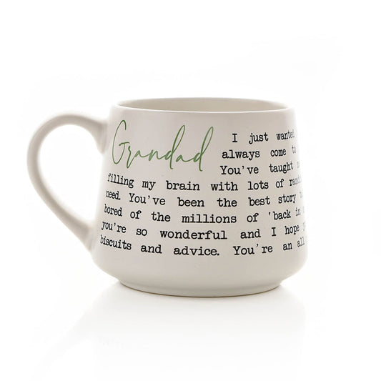 Widdop and Co Stoneware Mug with Sentiment Wording - Grandad