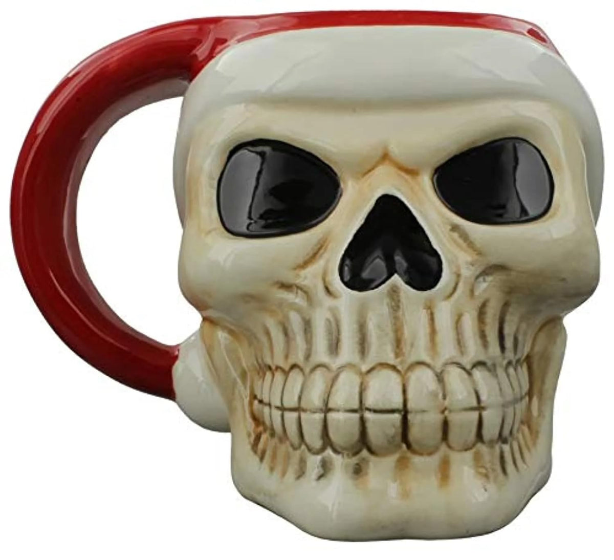 Grindstore Jingle Bones Christmas Skull Head Moulded Tea and Coffee Mug Cream