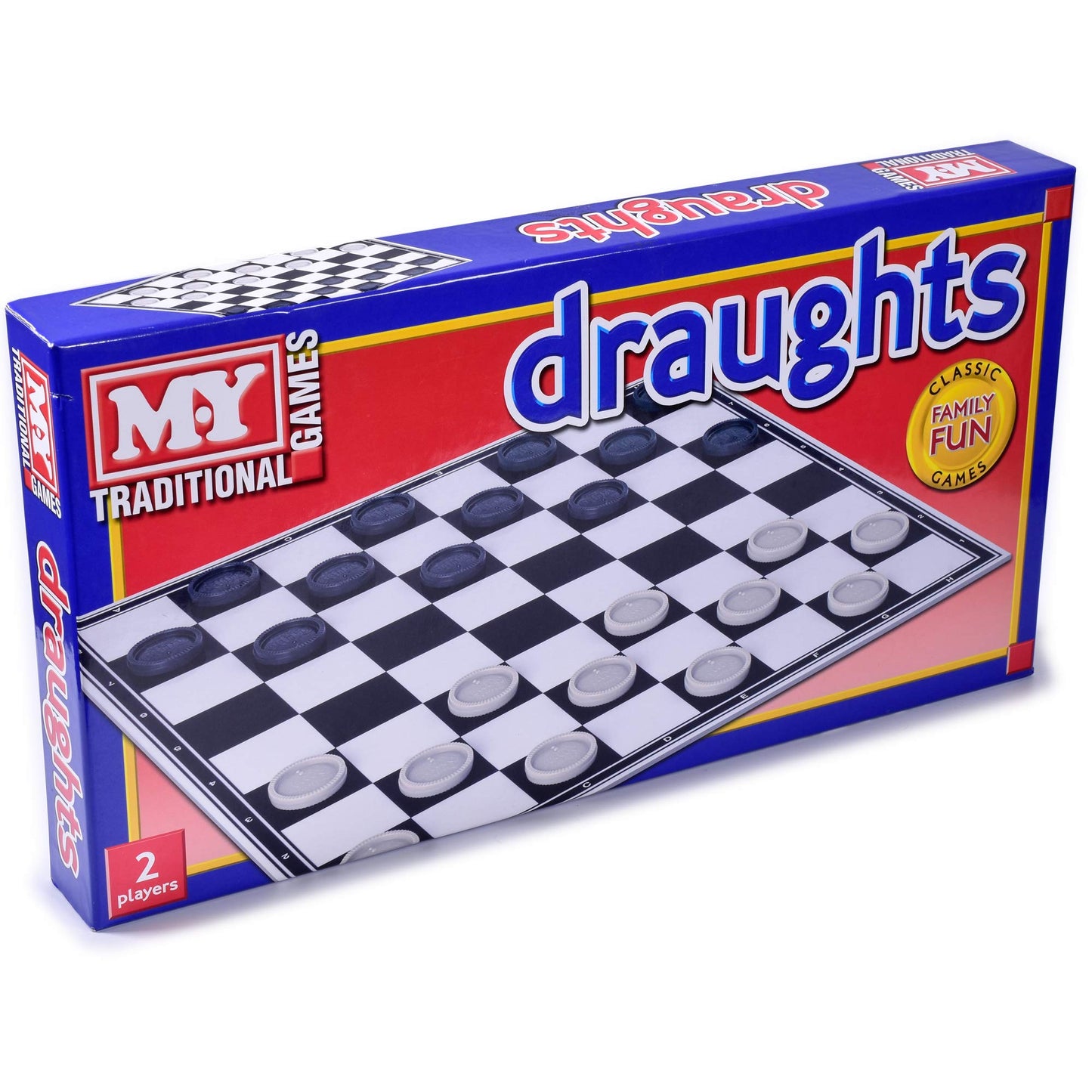 KandyToys M.Y Draughts Game - Traditional Checkers Board Game for Kids & Adults
