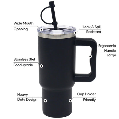 Lesser & Pavey Black Drinks Cup 700ml for Hot & Cold Drinks | Durable Coffee Cups for Home & Office | Comfortable & Easy-to-Hold Coffee Mugs for Beverages & Daily Use
